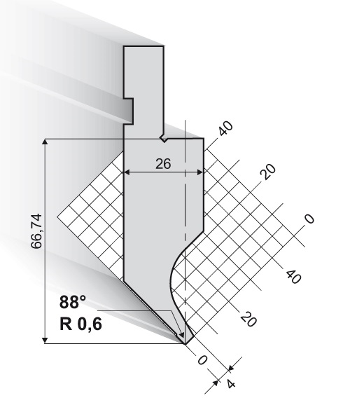 10.176-835 88° / R=0,6 / H=66,74 / L=835 mm
Alleen op aanvraag - standaard 85°