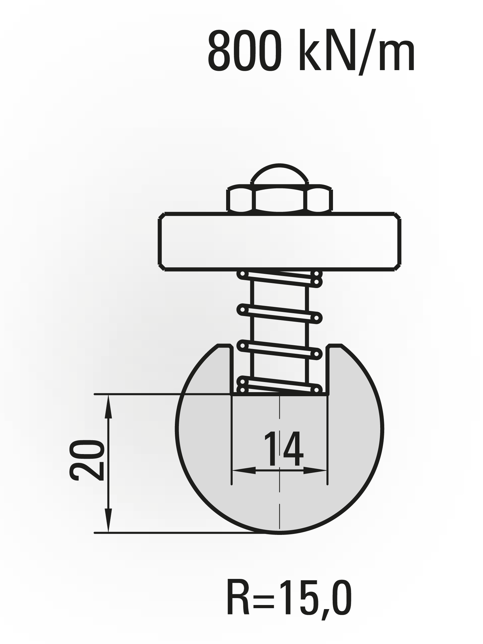 10.311-835 Radiusgereedschap / R=15 / H=20 / L=835 mm / Mat.C45