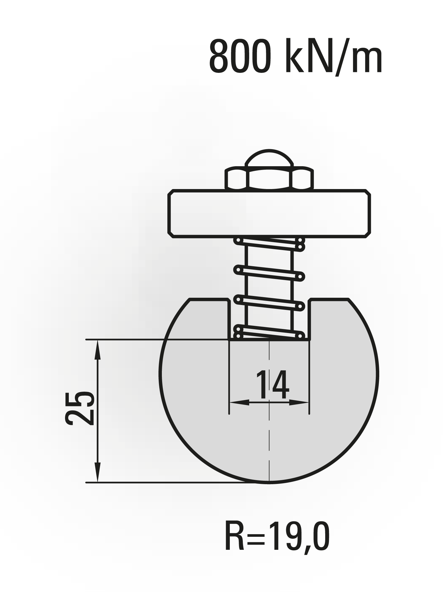 10.315-835 Radiusgereedschap / R=19 / H=25 / L=835 mm / Mat.C45