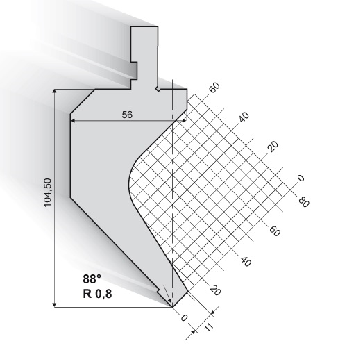11.147-835X Bovenger.88°/R=0,8/H=104,5/ L=835 mm
opm. 1 stuks