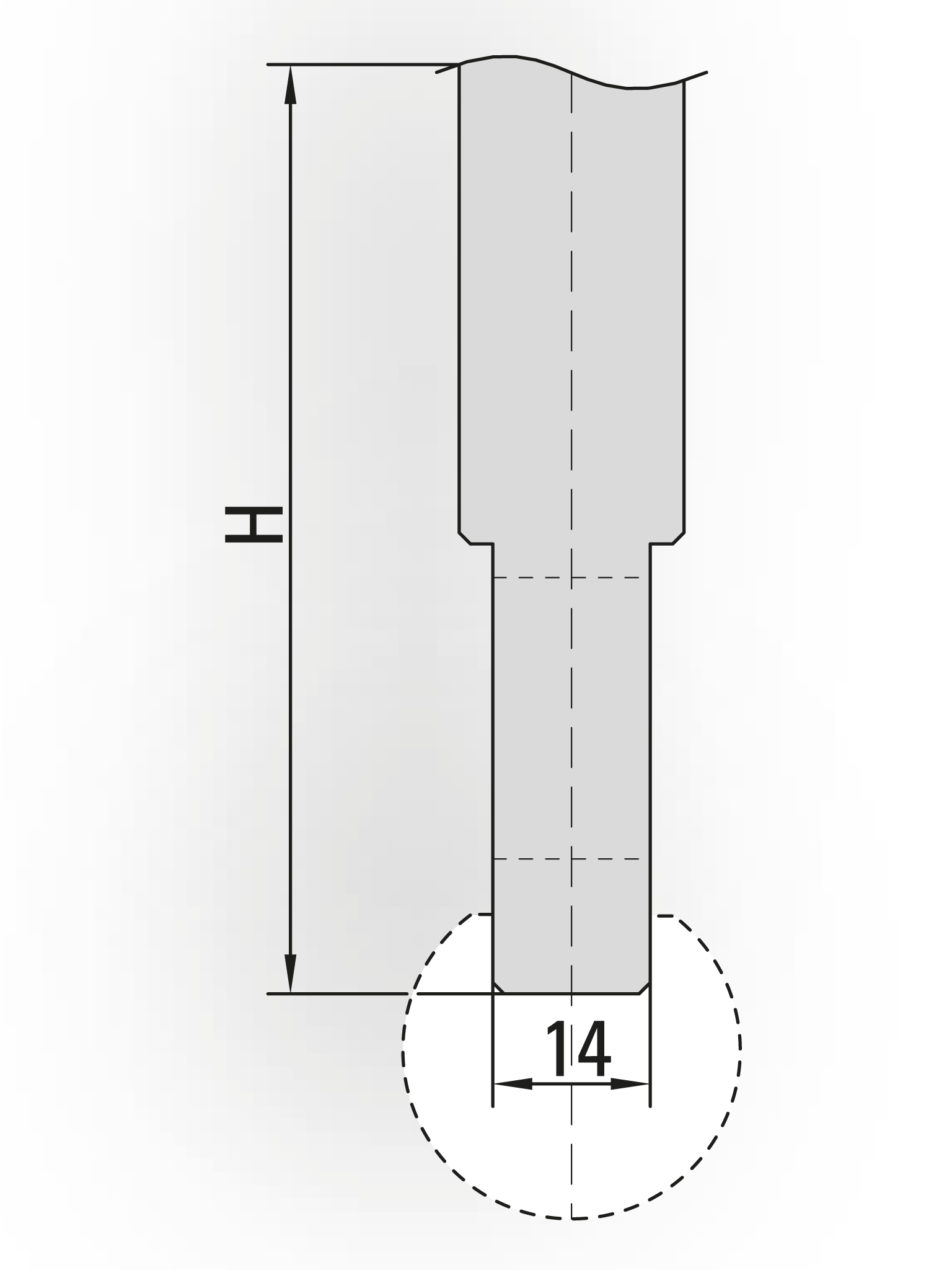 11.313-835 Radiusgereedschap / R=17 / H=21,5 / L=835 mm / Mat. 42CrMo4