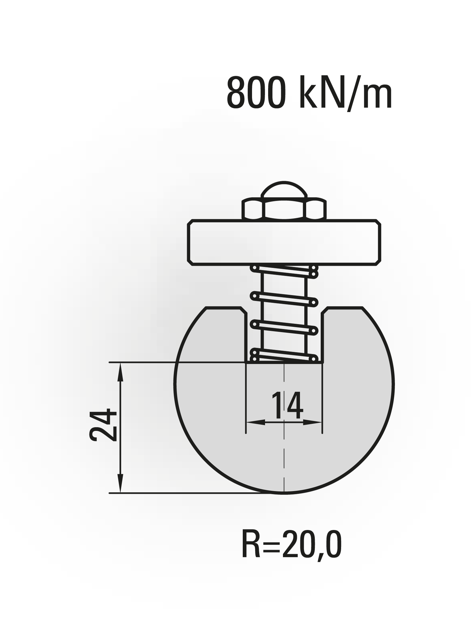 11.316-835 Radiusgereedschap / R=20 / H=24 / L=835 mm / Mat. 42CrMo4