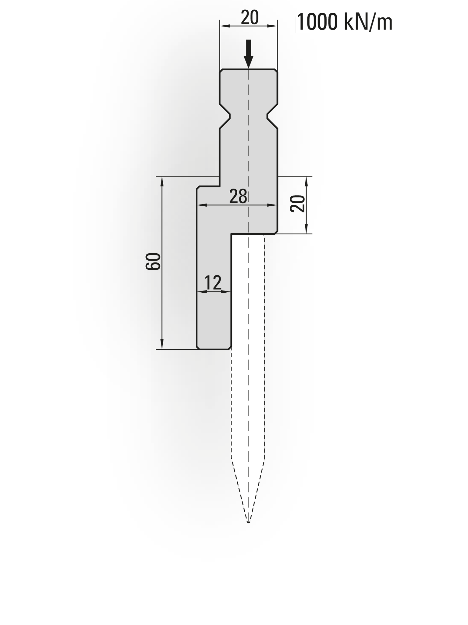 15.755-500 Houder voor Uitwisselbare Buiglijsten / H=60 / L=500 mm - Simple Clamp
