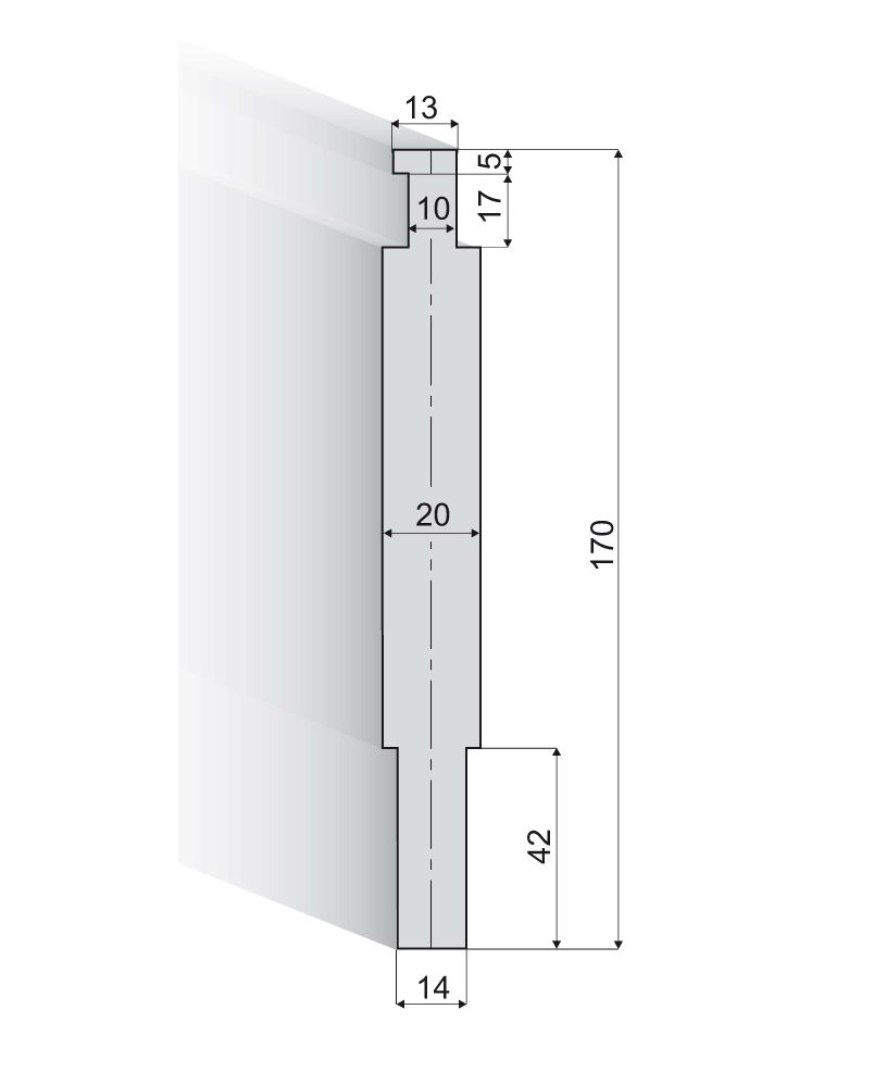 16.010-830 Houder Radiusgereedschap Type I / H=170 / L=830 mm- op aanvraag -