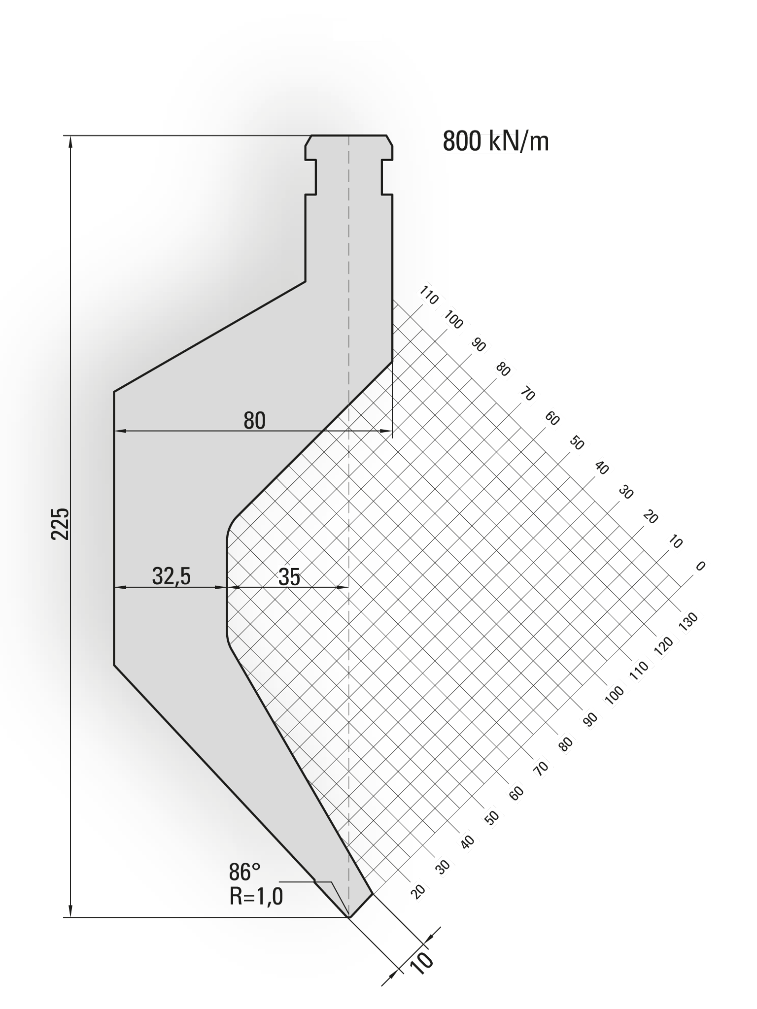 17.540-500 H=165 / L=500 mm
