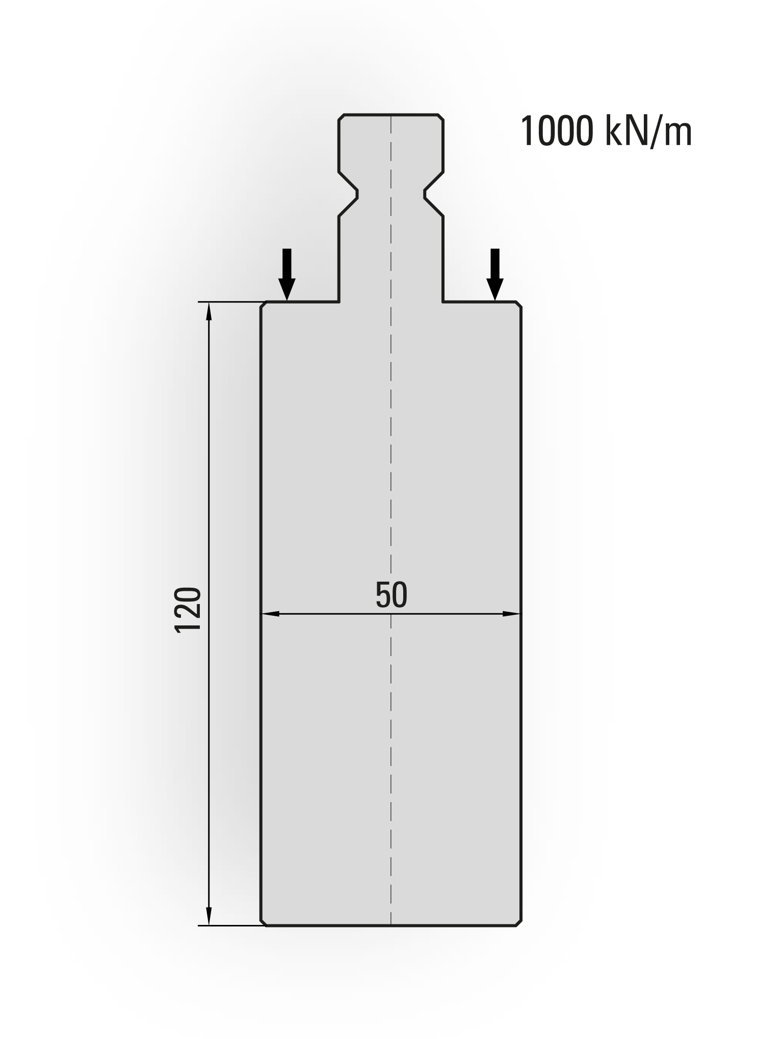19.041-515-Pin Dichtdrukgereedschap - pletten - H=120 / L=515 mm