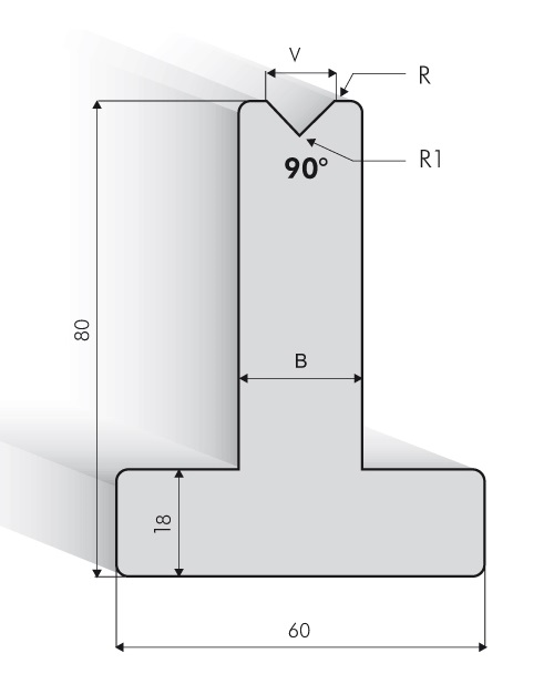 20.243-835X T-Matrijs / 90° / V=60 / L=835 mm
opm. 1 stuks