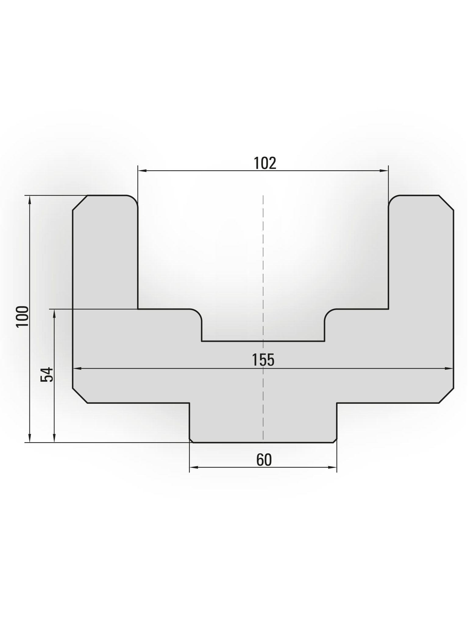 20.274-835 PU-Kussenhouder 50x100 / L=835 mm