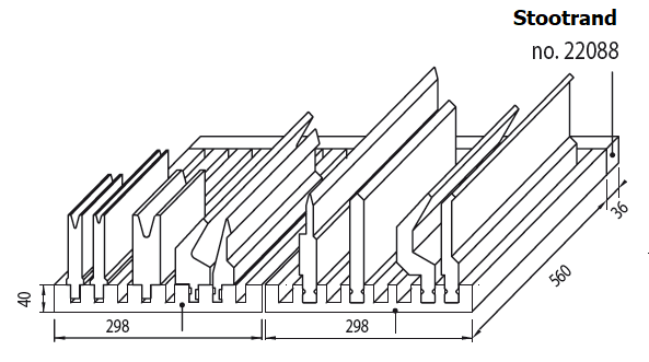 W22088 Inlay stootrand; nylon, slijtvast, zwart