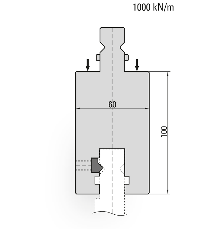 50.410-150 Verlengstuk Bovengereedschap + Klemlijst L=150,0 mm