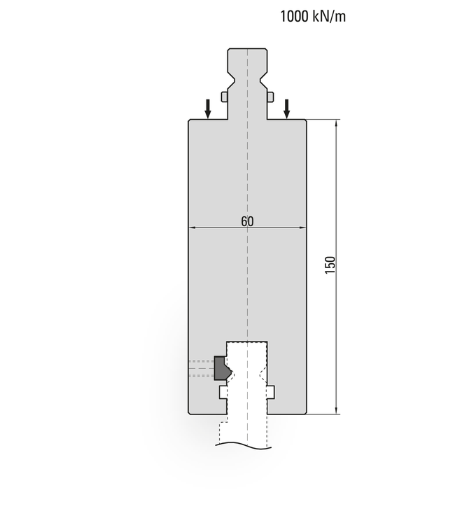 50.440-150 Verlengstuk Bovengereedschap + Klemlijst L=150,0 mm