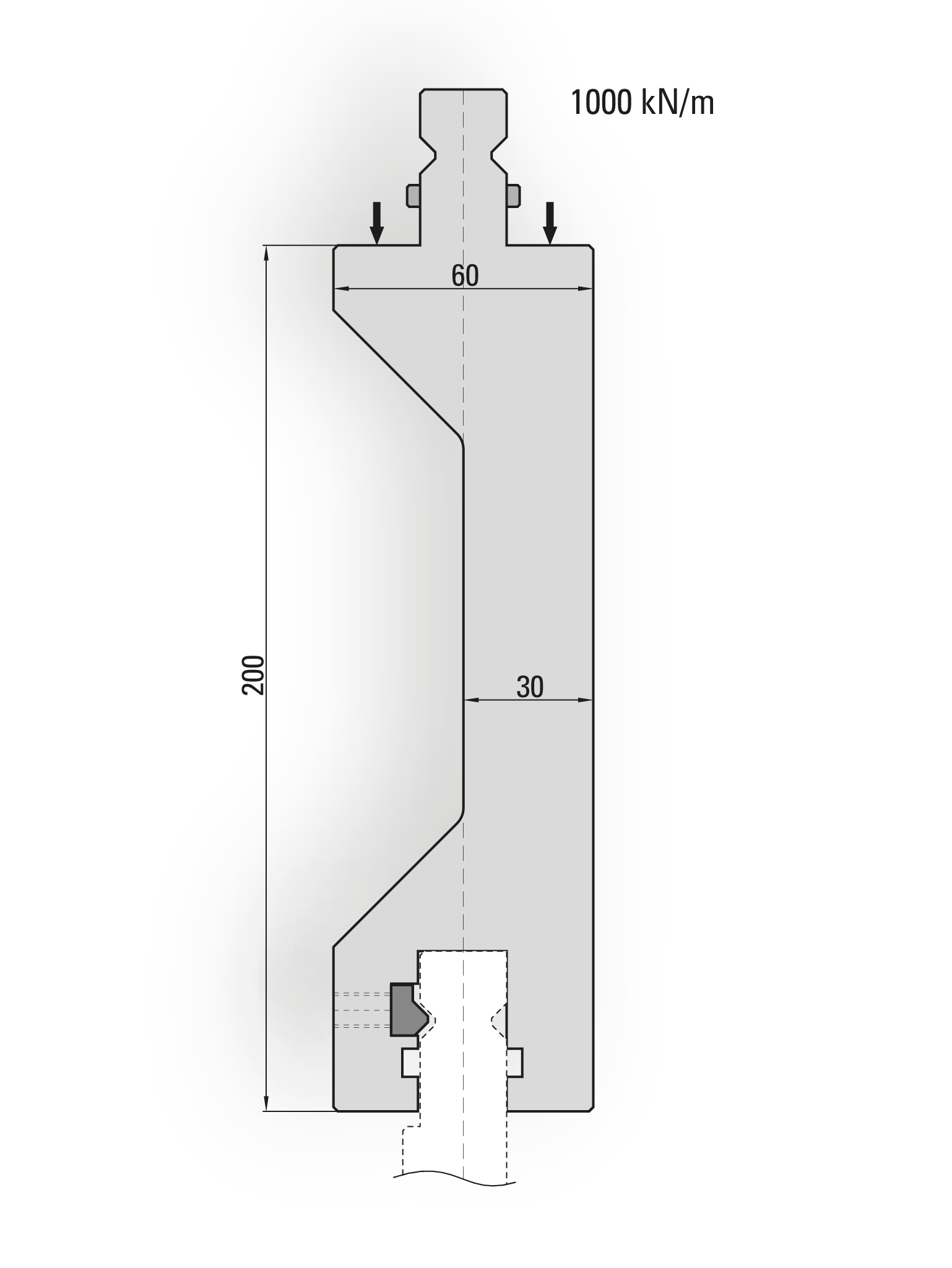 50.460-150 Verlengstuk Bovengereedschap + Klemlijst L=150,0 mm