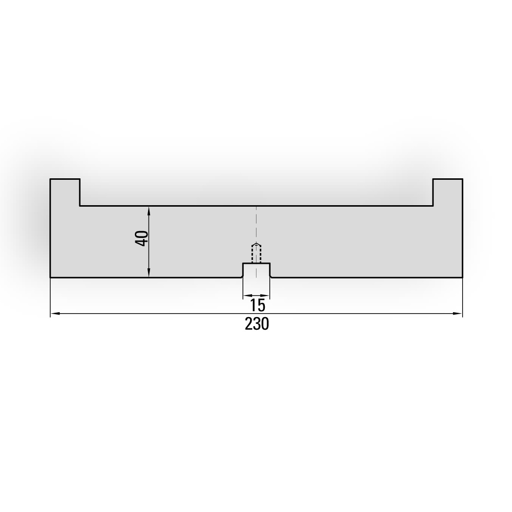 66.125-500 Matrijshouder tbv Matrijs 65.125 + spie / L=500