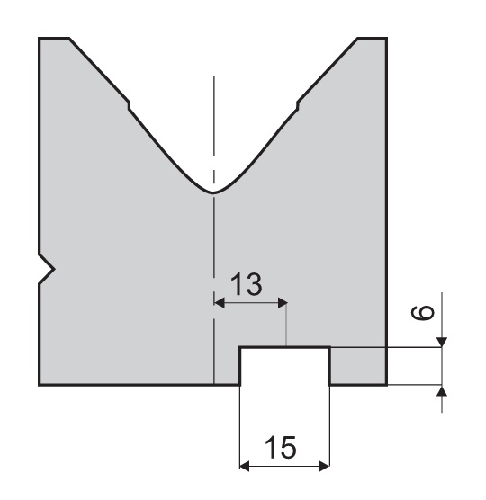 Centrische groef 6x15