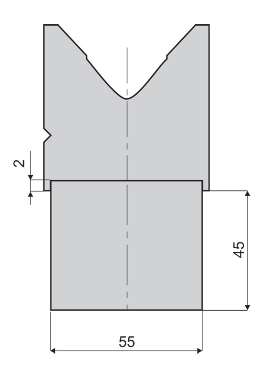 Centrische groef 47x55