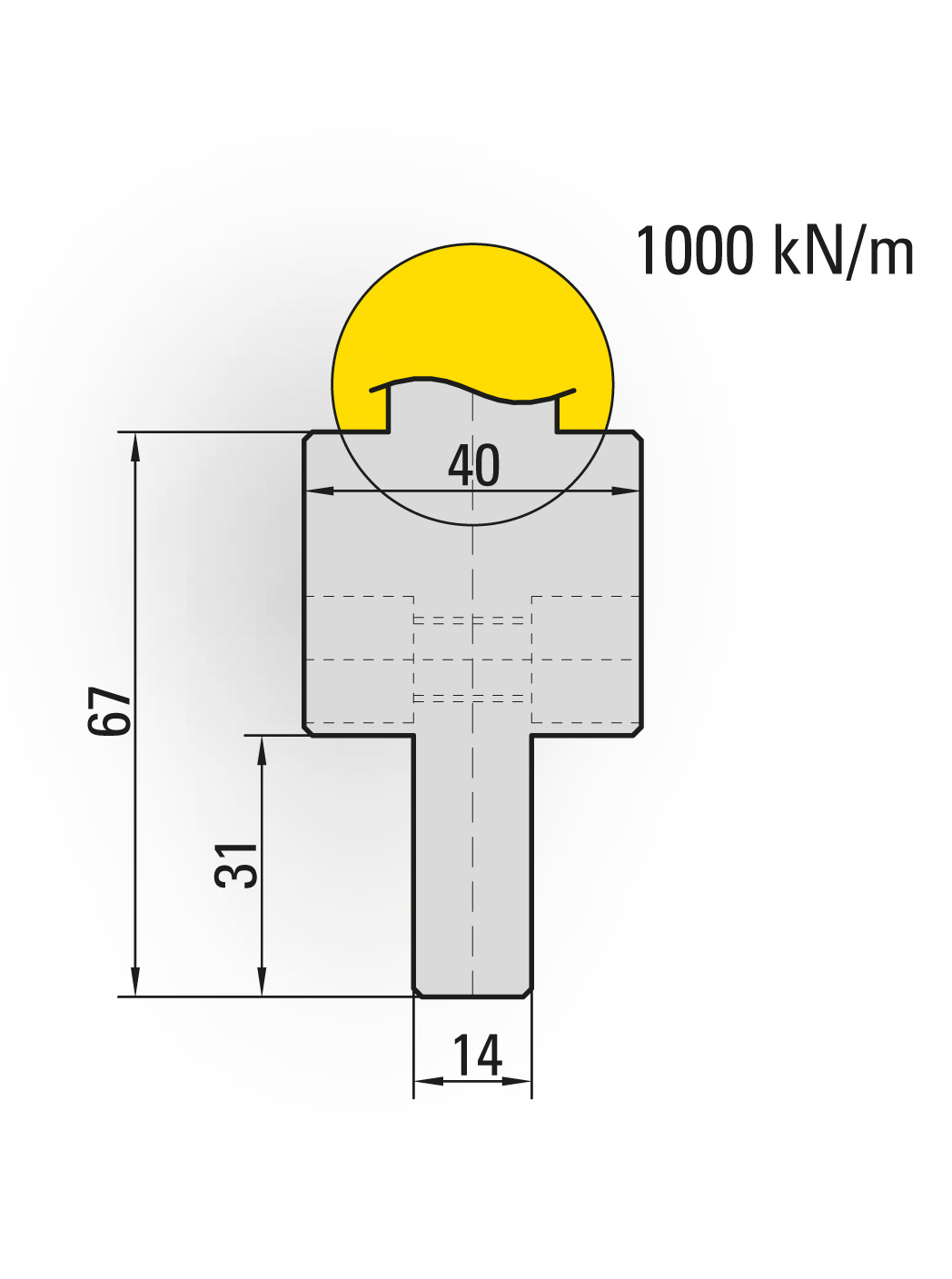 810.000 Adapter opnamen klantspecifiek naar Systeem A / Werkhoogte 67,0 mm / L=150,0 mm