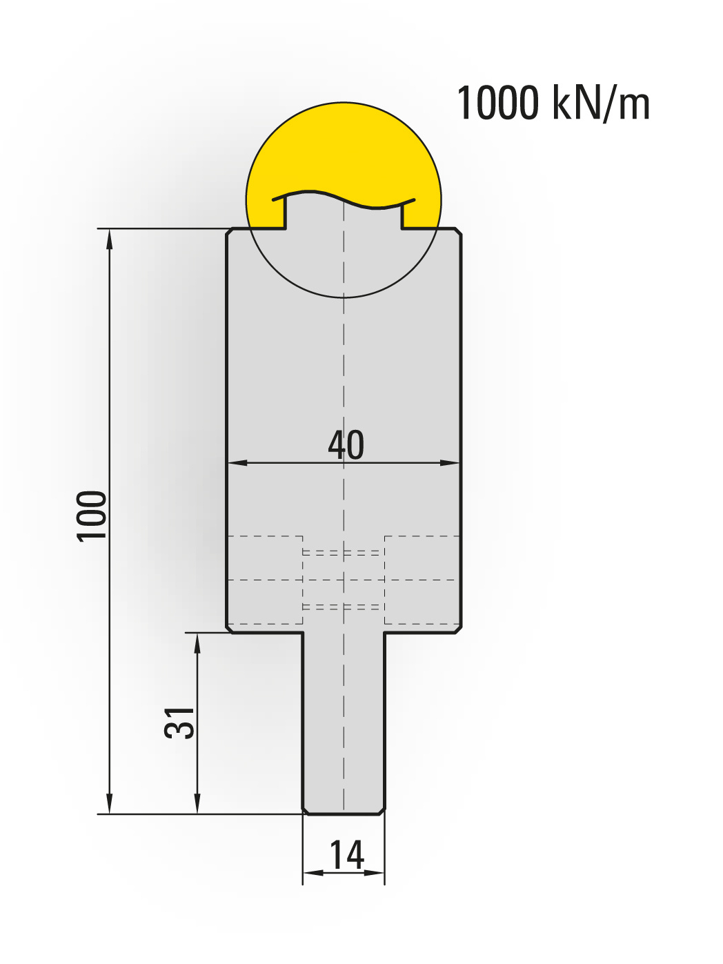 820.000 Adapter opnamen klantspecifiek naar Systeem A / Werkhoogte 100,0 mm / L=150,0 mm
