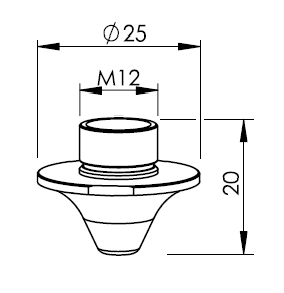 AM343-0004CP AM-NOZZLE STRAIGHT TAPER Ø 0.8 CP