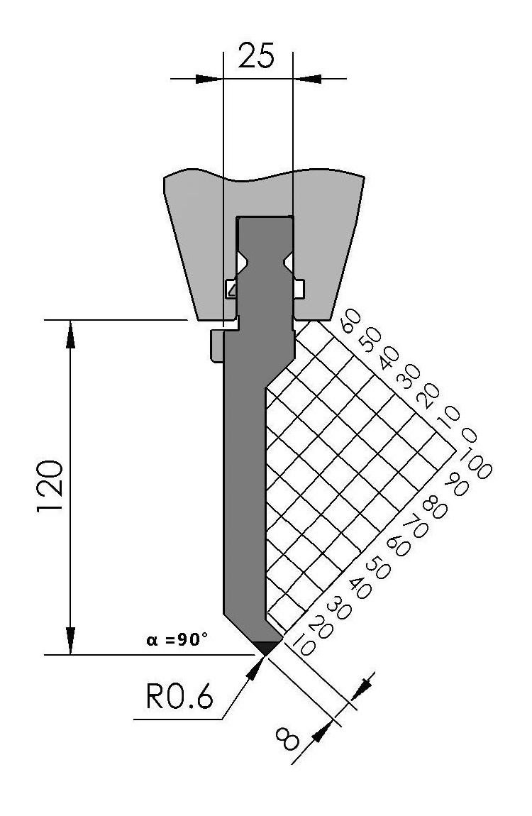 W101494 BIU-015/1 - 90° - R=0,6 - H=120 - L=515 mm