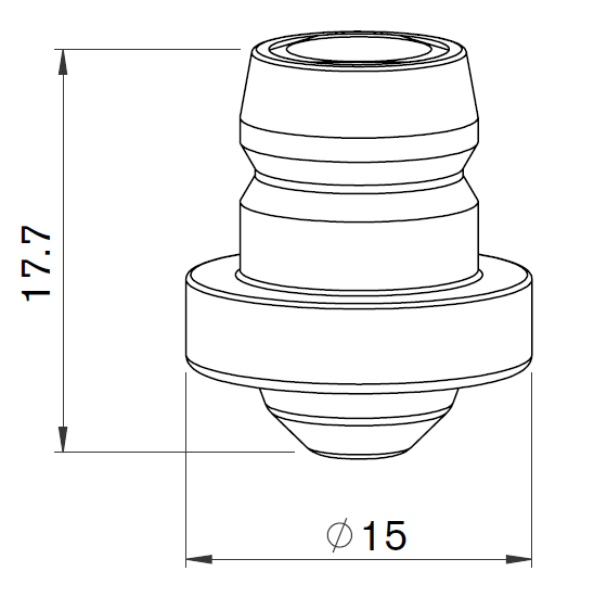 BY310-7184X BY-NOZZLE DOUBLE Ø3.5-1.7 N PRECISION