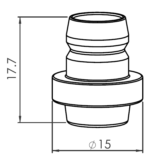 BY310-8056CPX BY-NOZZLE PUSH FIT Ø 5.5  F PRECISION HCP