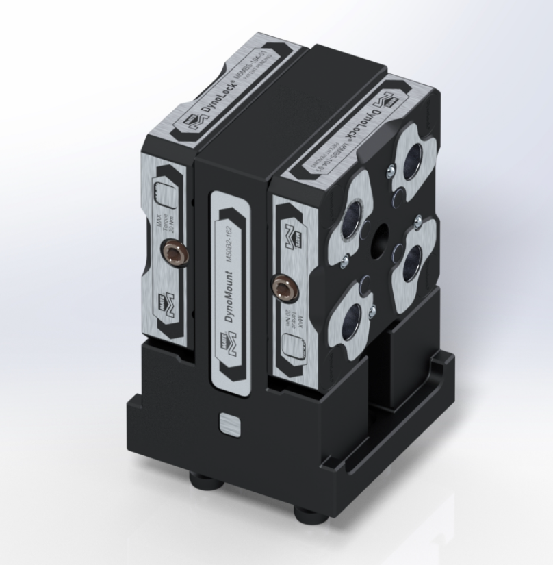 M50B2-162-01 DynoMount 52 Dual Right Angle tweezijdig
Hoog 162,0 mm
Met werkstukopspansystemen