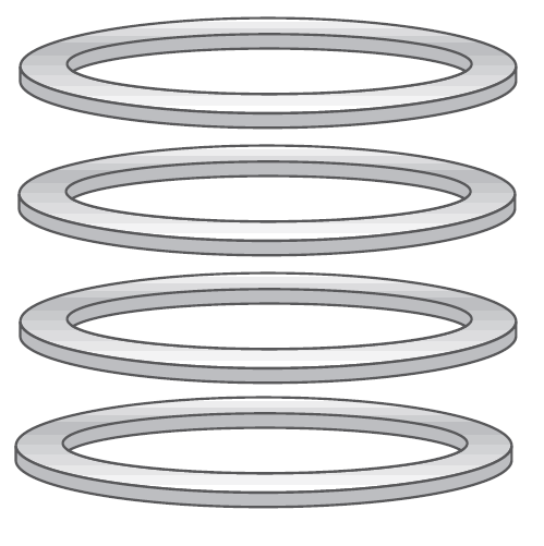 MST2 Matrijs Size 2 onderlegring, set van 4 bestaande uit:
2x 0,1 / 1x 0,3 / 1x 0,61 mm