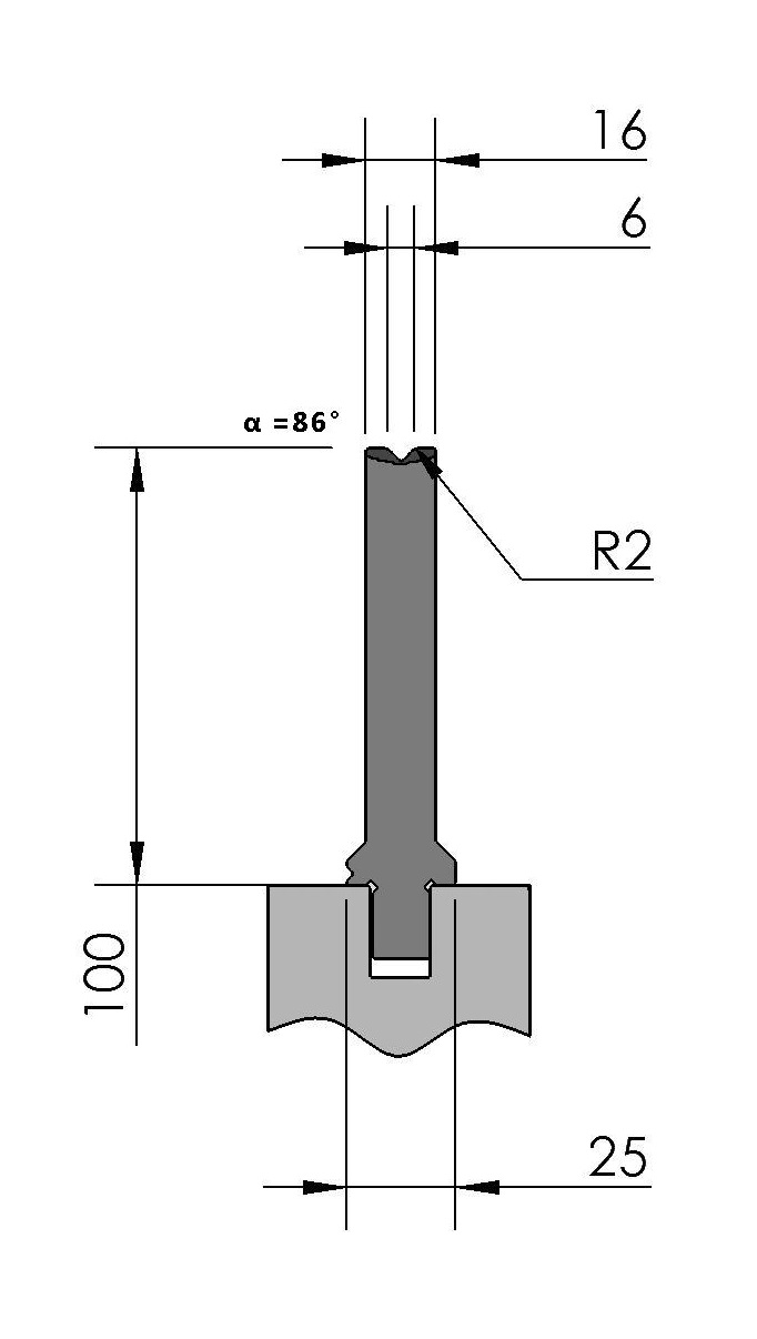 W277134 OZU-321/1 - V=6  - 86° - R=2,0 - L=515 mm
