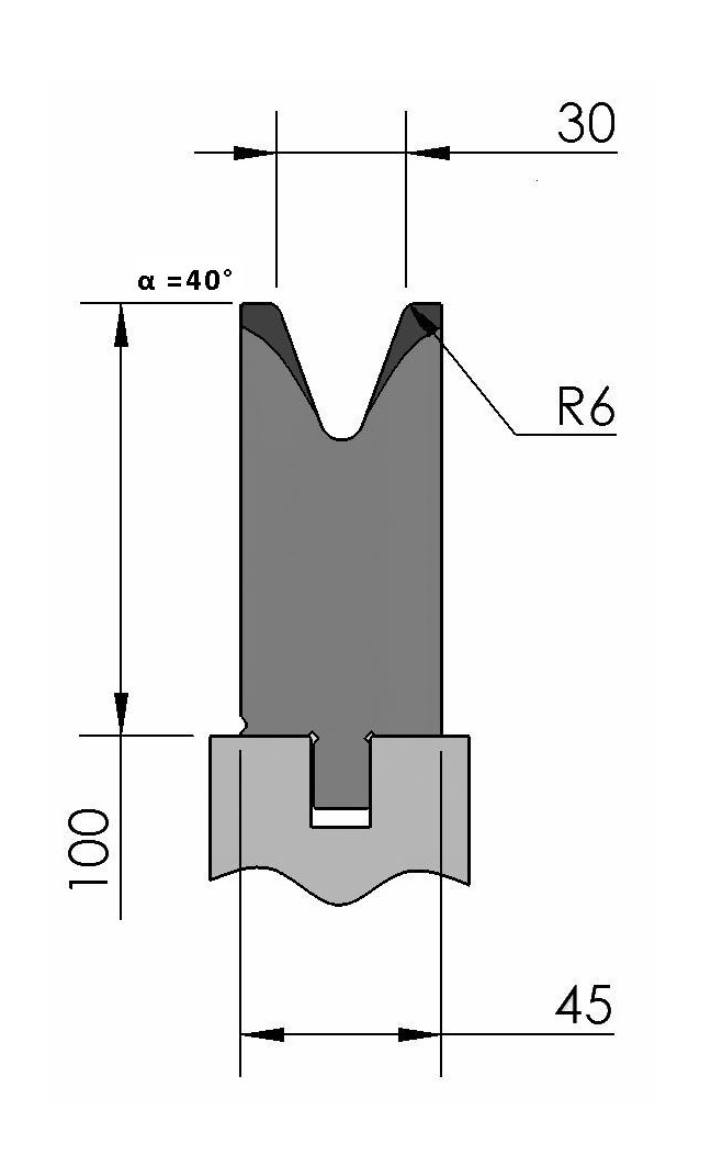 W277174 OZU-328/1 - V=30  - 40° - R=6,0 - L=515 mm