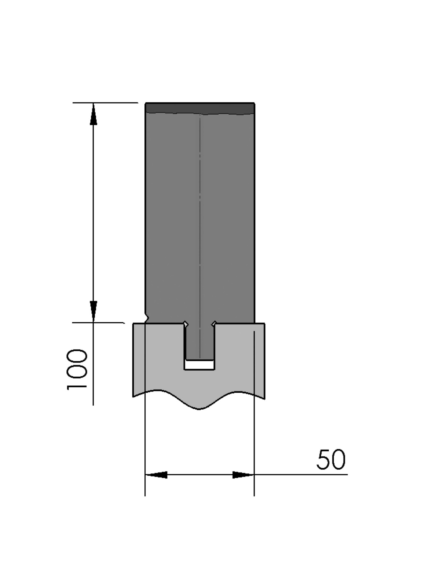 W366941 Dichtdrukgereedschap - OZU-384/1 - H=100 - L=515 mm