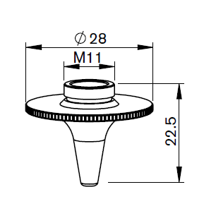 PT390-0009 PT-NOZZLE RADIUS Ø 1.8 LONG