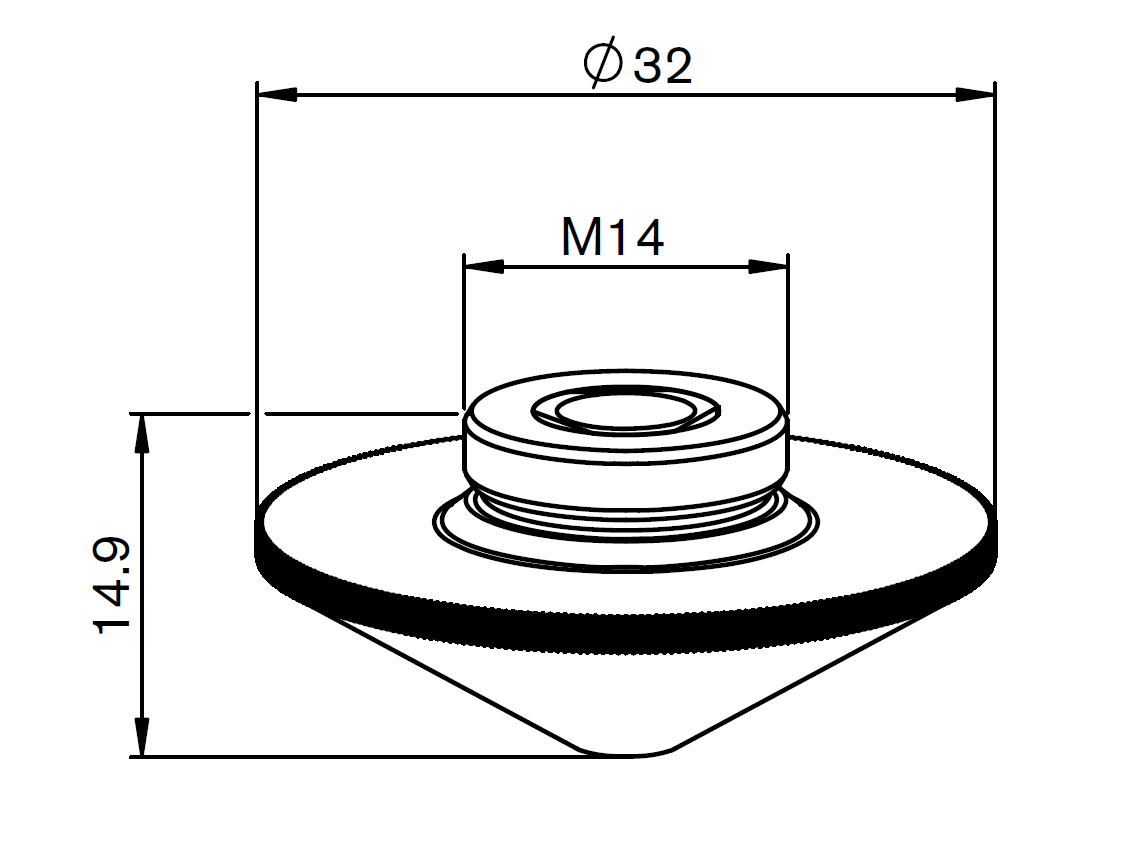 RT120-0650 RAYTOOLS M14 CONICAL DOUBLE NOZZLE D. 5,0mm  CHROME PLATED ORIGINAL PART