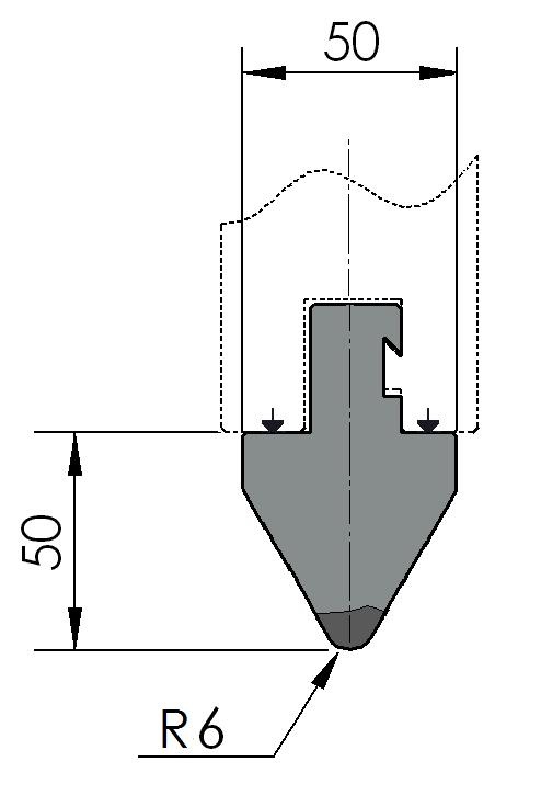 W352322 RU-105/1 - Schuifneus Radiusdeel R=6,0 mm