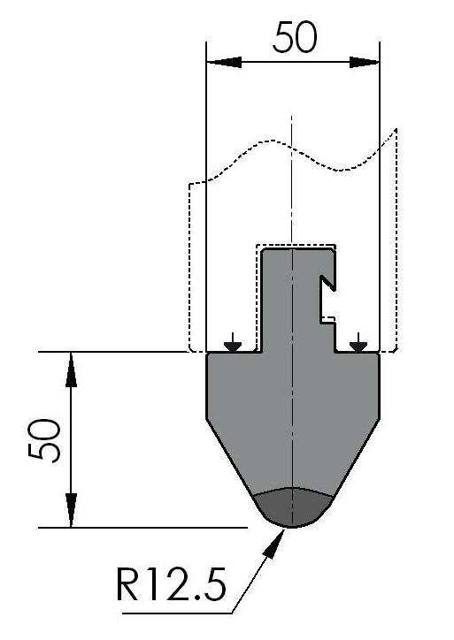 W352324 RU-106/1 - Schuifneus Radiusdeel R=12,0 mm