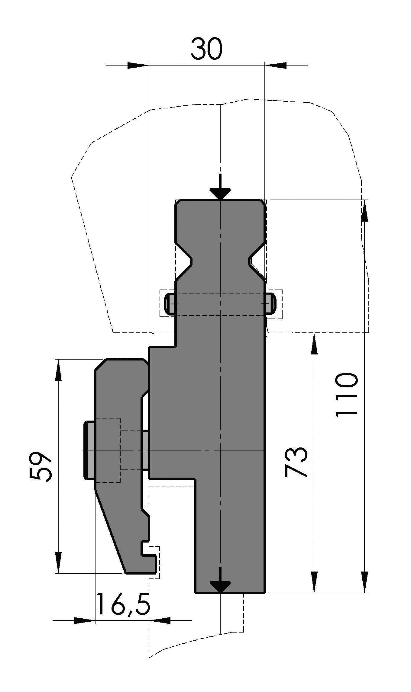 W278695 Tussenstuk TSU-024/1 - H=73 - L=515 mm