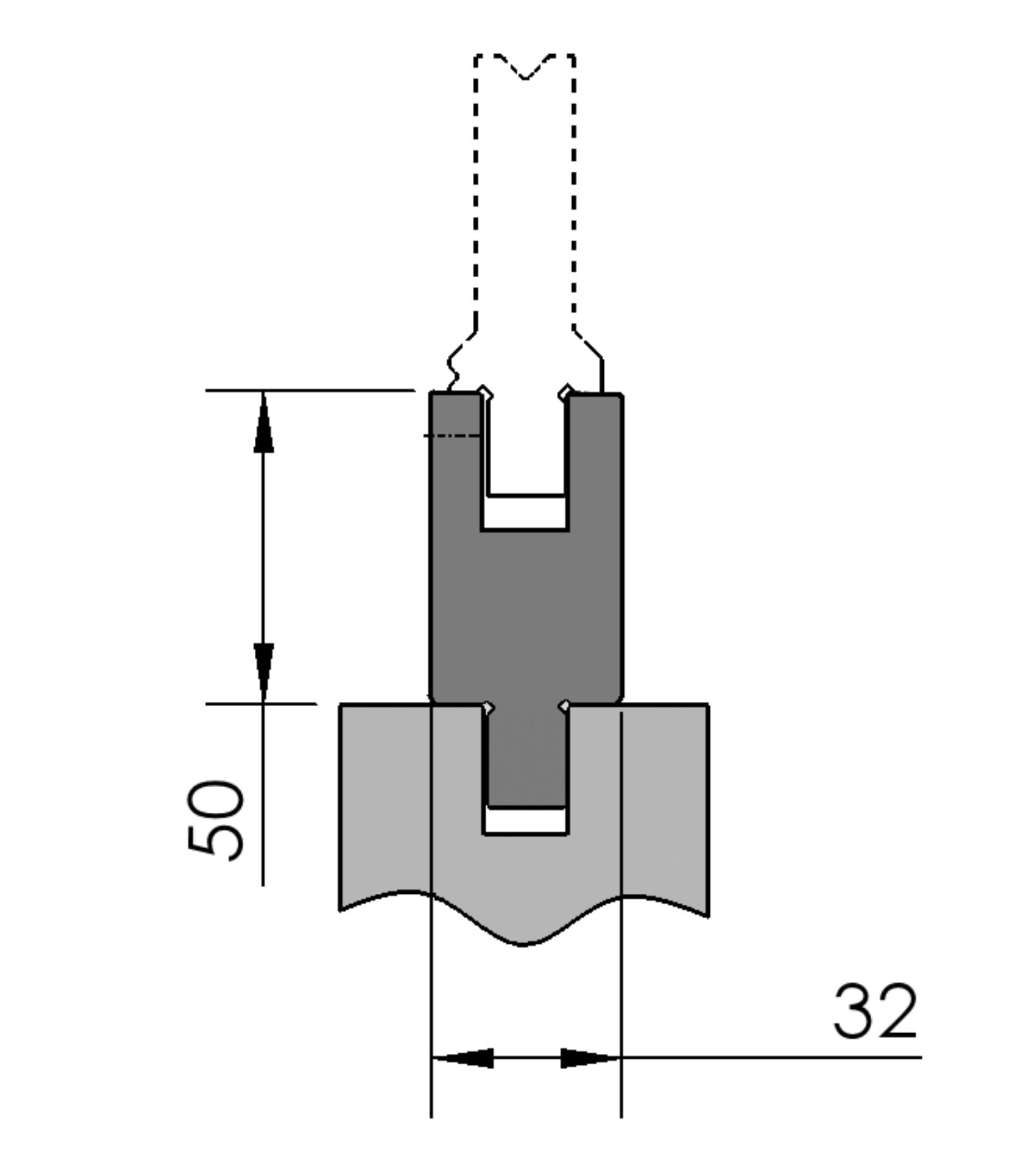Matrijsverhoger 32 breed